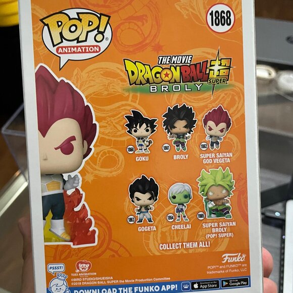 Funko POP! #1868 GLOW CHASE Super Saiyan God Vegeta - Dragon Ball Super Broly - Picture 3 of 6